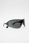 METAL FRAME SUNGLASSES IN BLK/BLK