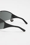 METAL FRAME SUNGLASSES IN BLK/BLK