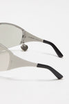 METAL FRAME SUNGLASSES IN SILVER/TRANSPARENT