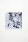 PRINTED SILK SCARF IN DENIM BLUE, FW24