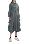 DRAPE POCKET SHIRTDRESS IN SAGE, W24/25