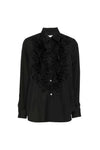 FRILL FRONT SHIRT IN BLACK, W24/25