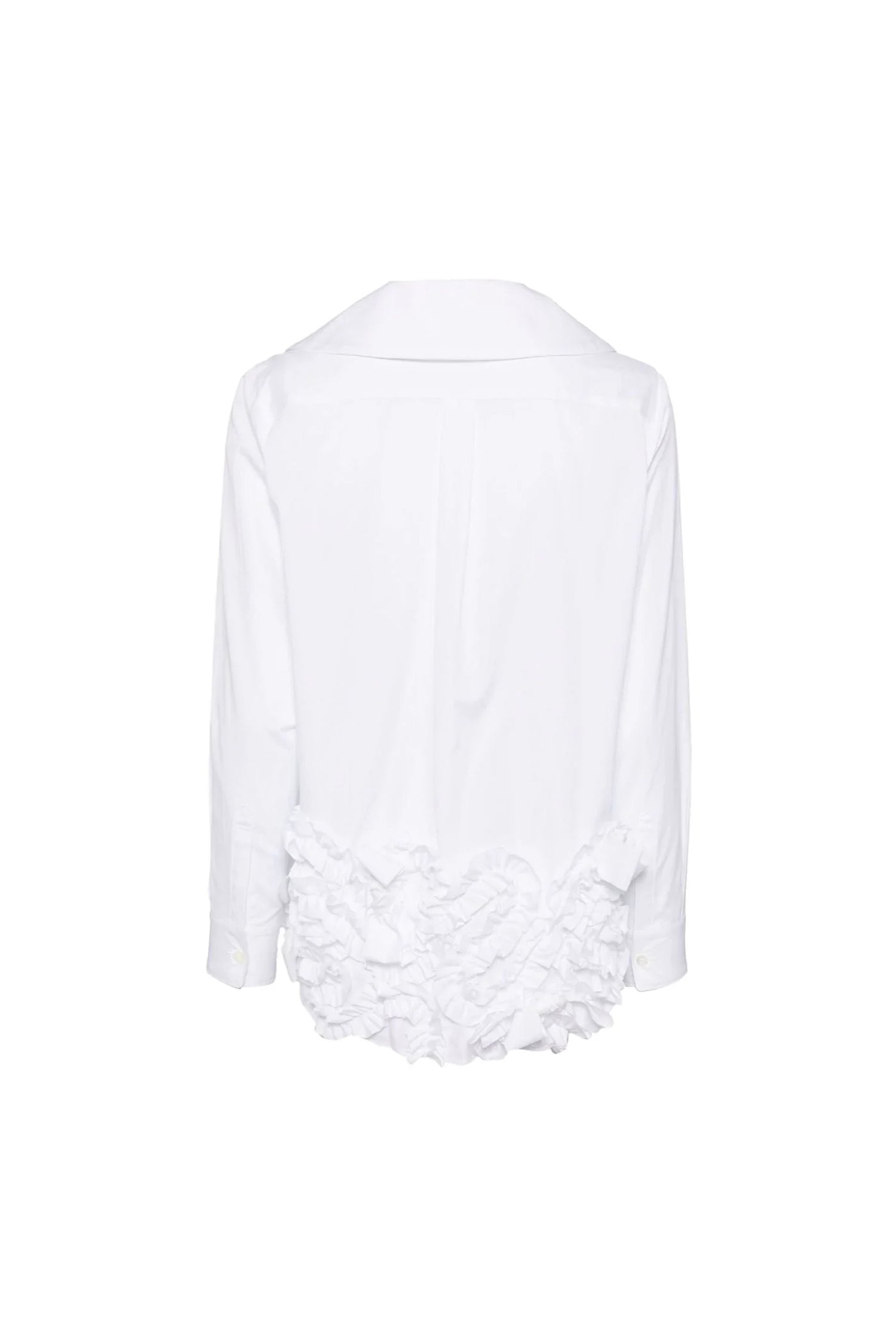 FRILL HEM SHIRT IN WHITE, W24/25