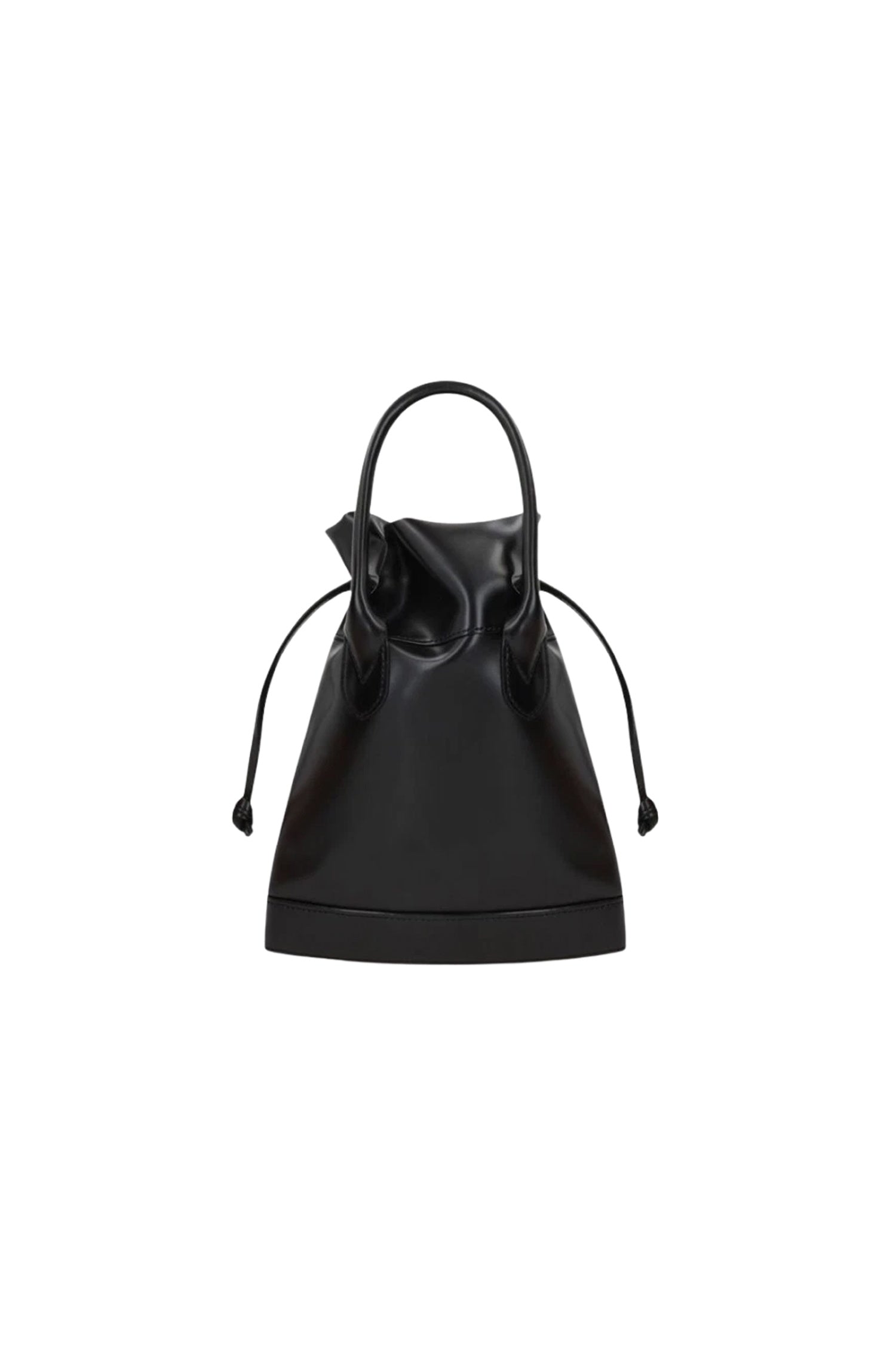 SMALL FAUX LEATHER TOTE IN BLACK, W24/25