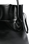 SMALL FAUX LEATHER TOTE IN BLACK, W24/25