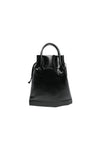 SMALL FAUX LEATHER TOTE IN BLACK, W24/25