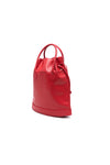 SMALL FAUX LEATHER TOTE IN RED, W24/25