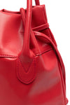 SMALL FAUX LEATHER TOTE IN RED, W24/25