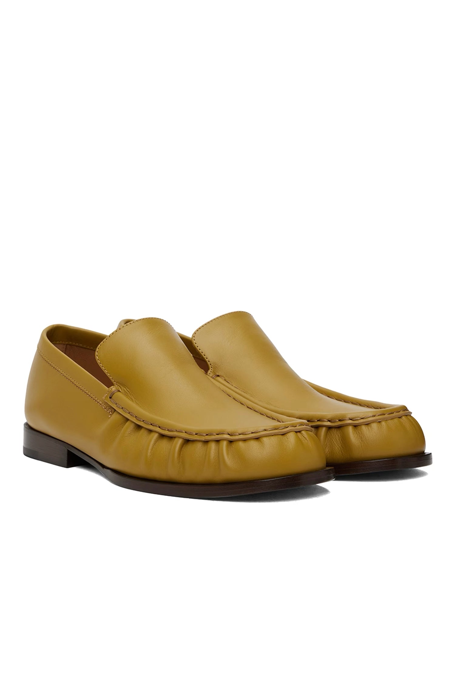 LEATHER LOAFER IN MUSTARD