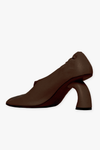 LEATHER PUMPS IN DARK BROWN