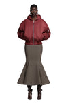 HOODED BROAD BOMBER IN GARNET, DROP 9