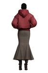 HOODED BROAD BOMBER IN GARNET, DROP 9