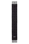 HOUNDSTOOTH SCARF IN BLACK/GREY, FW24