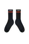 STRIPE SOCKS IN BLACK/ORANGE