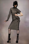 ASYMMETRIC RUCHED DRESS IN BLACK, SS24