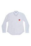 MENS SHIRT WOVEN WITH RED HEART IN WHITE, SS24