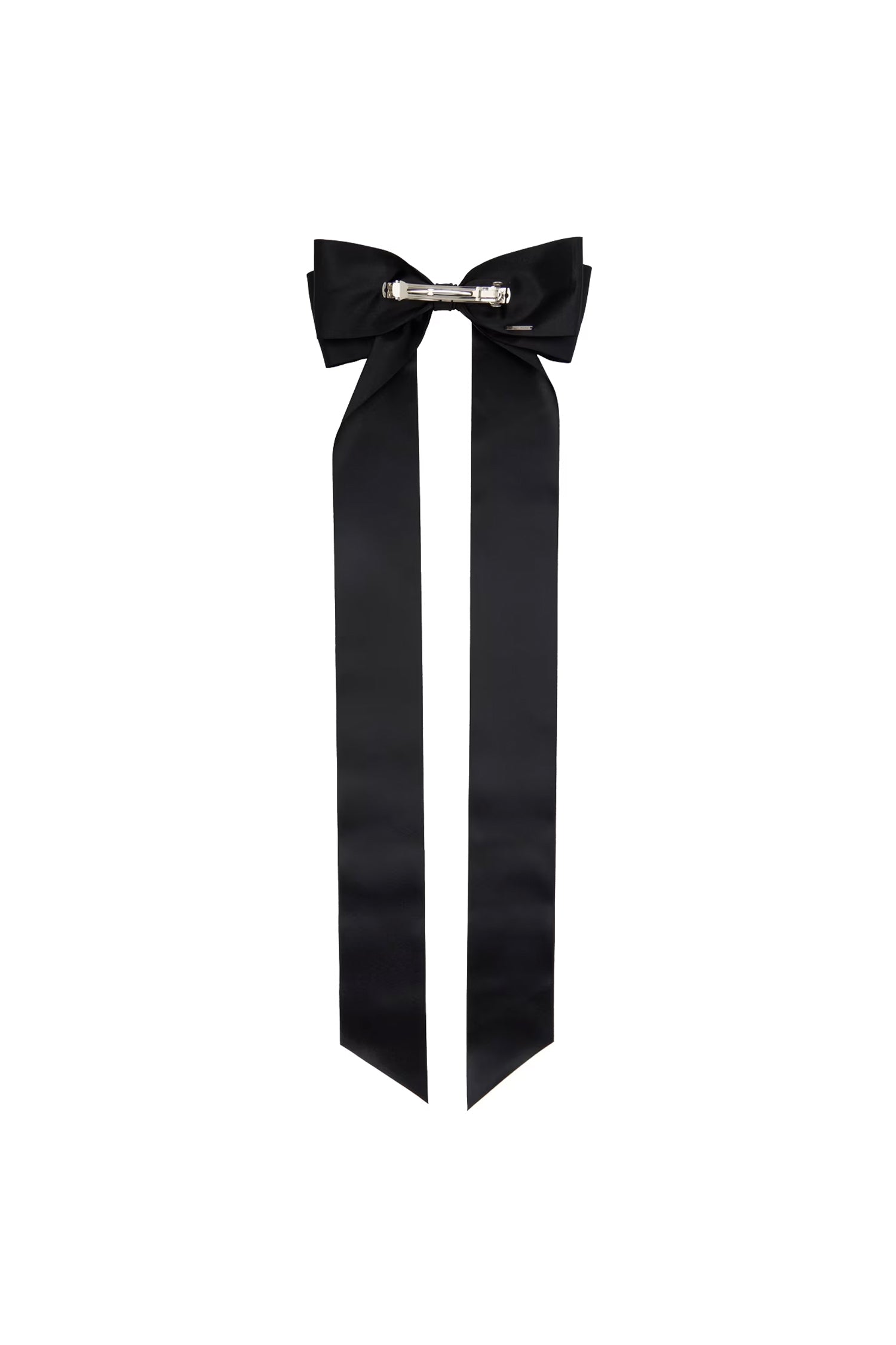 LONG EMBELLISHED BOW HAIRCLIP IN BLACK/JET, SS24