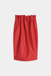 PLEATED WAIST PENICIL SKIRT IN RED, SS24