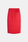 PLEATED WAIST PENICIL SKIRT IN RED, SS24