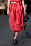 PLEATED WAIST PENICIL SKIRT IN RED, SS24