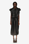 PLEATED NECK TOP IN BLACK, SS24