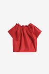 PLEATED NECK TOP IN RED, SS24