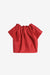 PLEATED NECK TOP IN RED, SS24