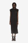 A-LINE DRESS WITH SHOULDER BITE IN BLACK, SS24