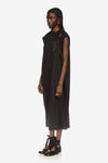 A-LINE DRESS WITH SHOULDER BITE IN BLACK, SS24