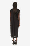 A-LINE DRESS WITH SHOULDER BITE IN BLACK, SS24