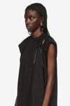 A-LINE DRESS WITH SHOULDER BITE IN BLACK, SS24