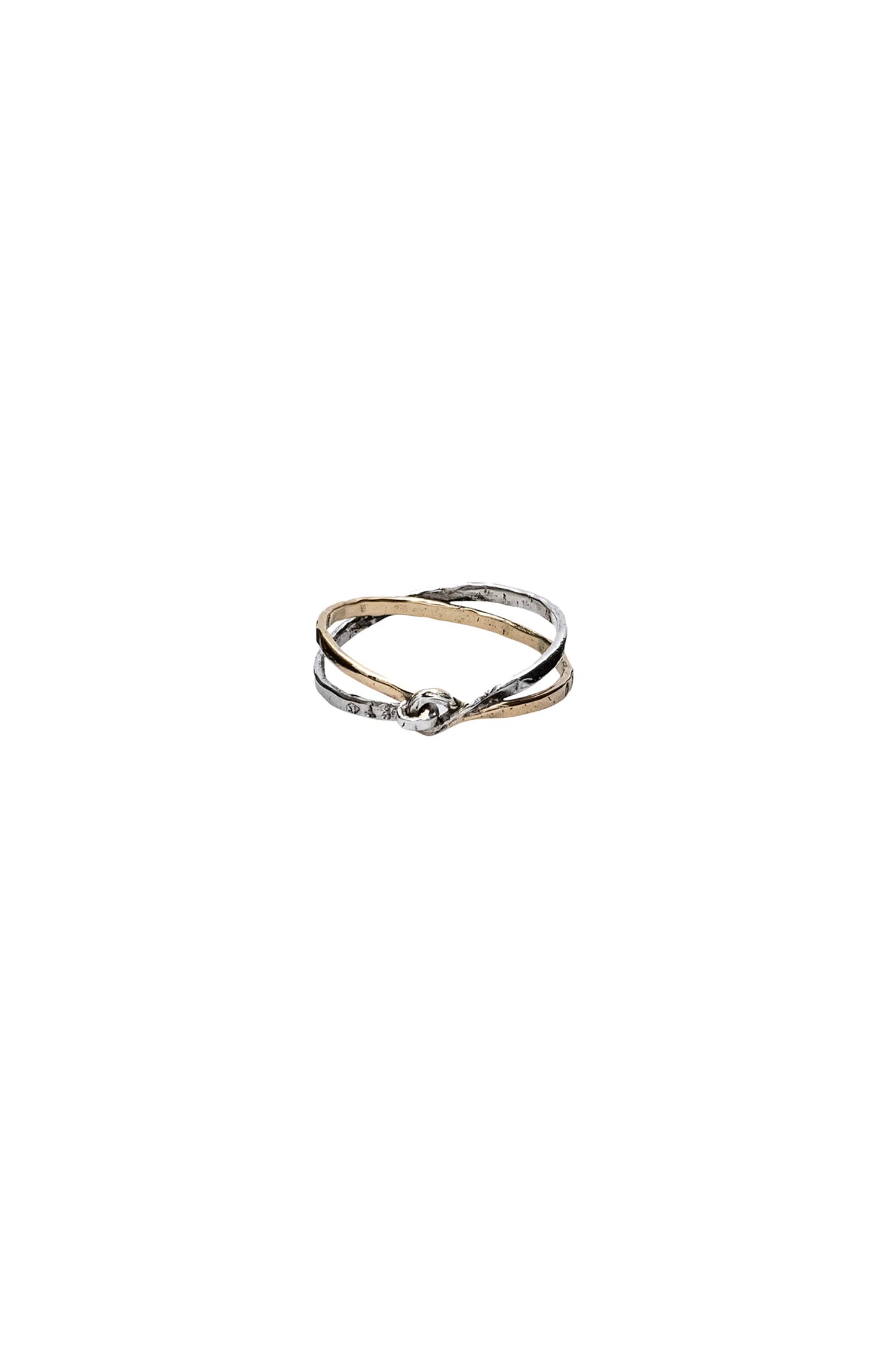 BAGUE ELUARD CROISEE ARGENT IN SILVER/GOLD