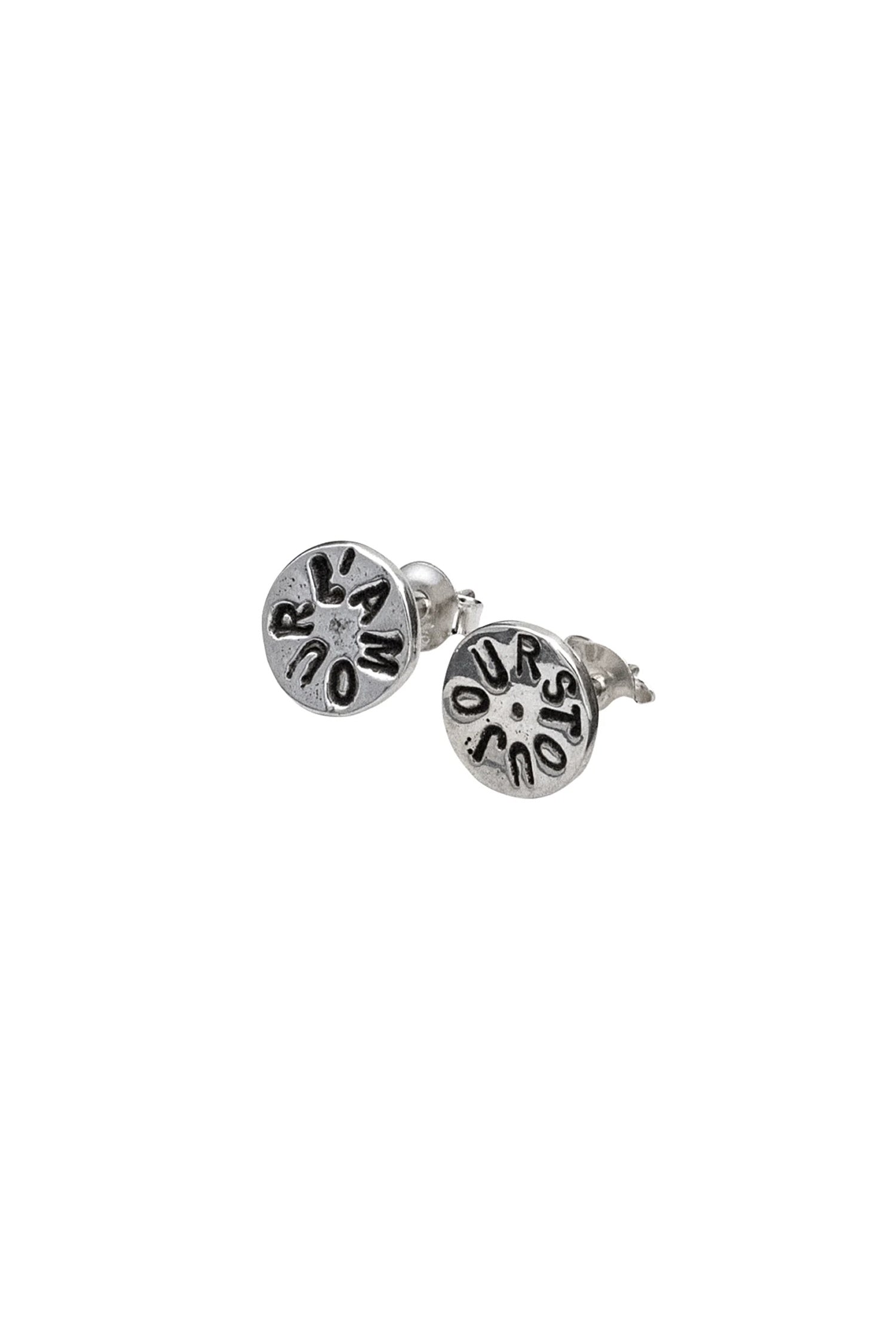 BOUCLE D'OREILLE CLOUS "L'AMOUR" ARGENT