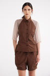 SHIRT HALTER IN CACAO, S25