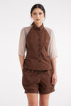 SHIRT HALTER IN CACAO, S25