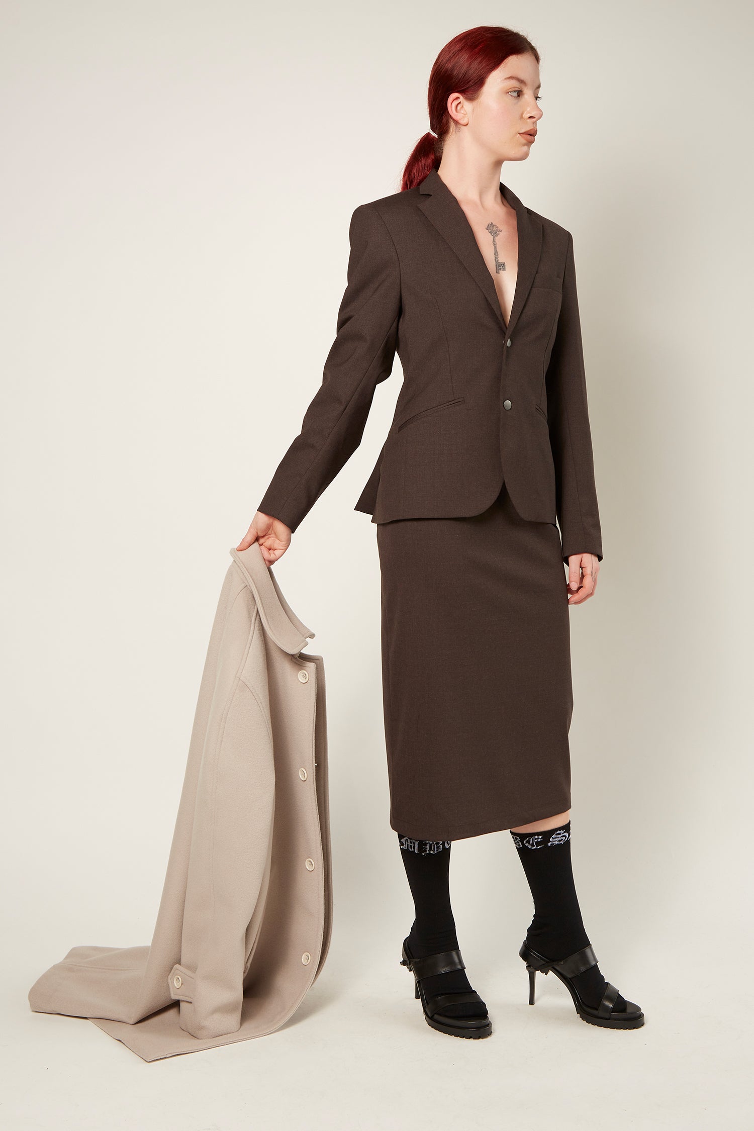 PENCIL SKIRT IN EARTH, W24