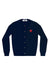 CARDIGAN WITH RED HEART IN NAVY, SS24