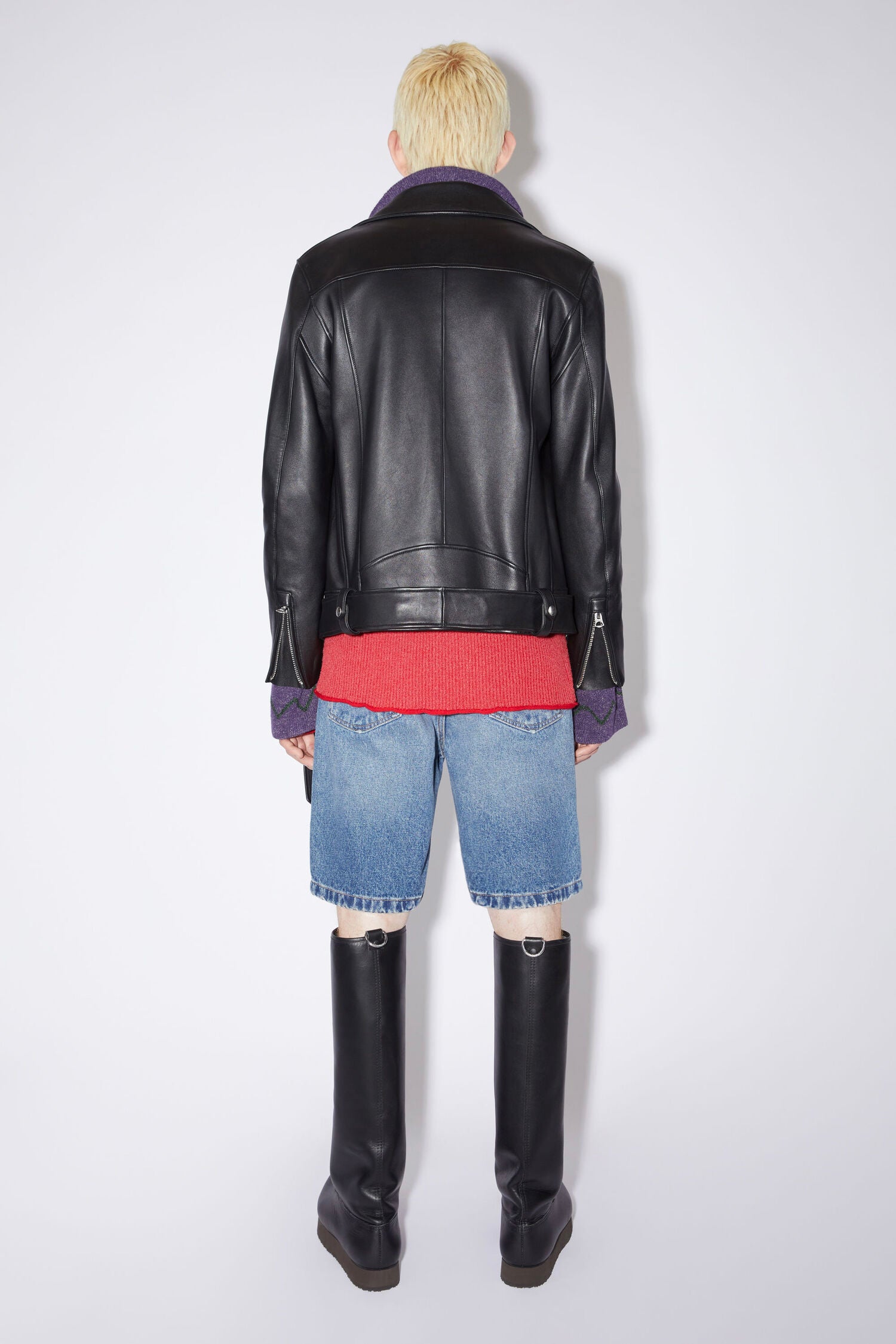 Acne leather jacket on sale mens